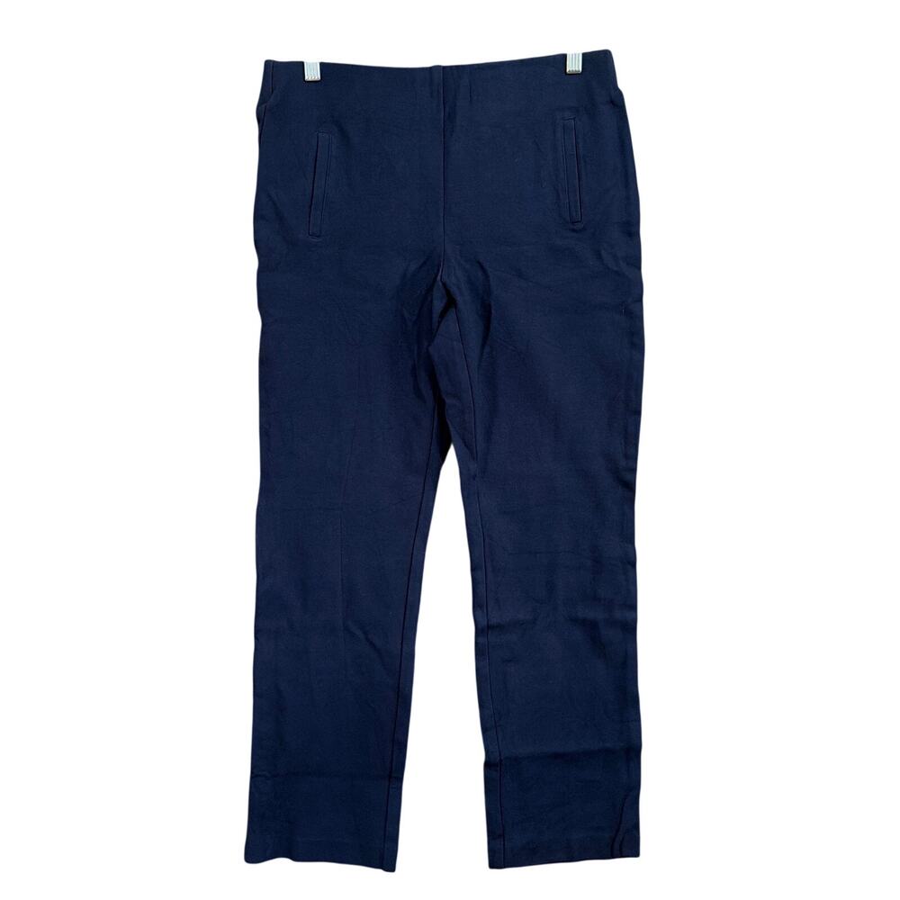 Chicos Womens Pants Navy Blue Mid Rise Pull On Straight Leg Stretch 1 (M)
